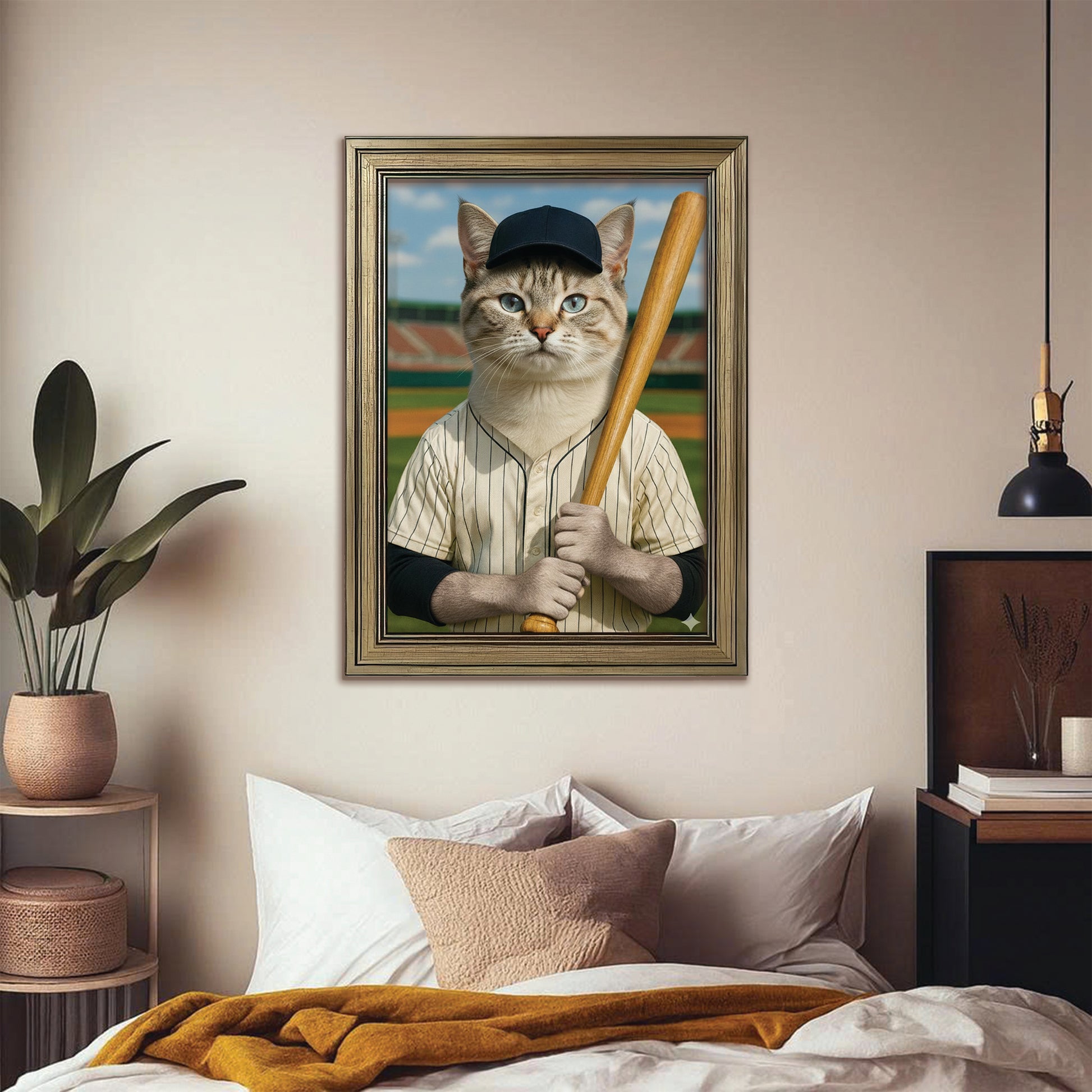 Custom Photo Baseball Player Cat Gift For Cat Lovers