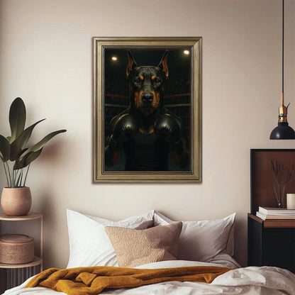 Custom Photo Boxing Dog Canvas Framed Wall Art Gift For Dog Lovers