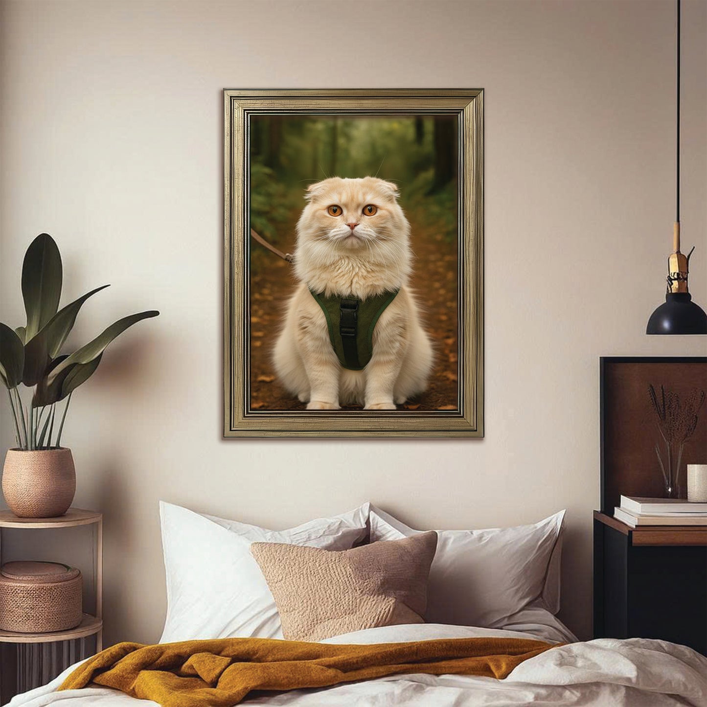 Custom Photo Hiking Cat Canvas Framed Wall Art  Gift For Cat Lovers