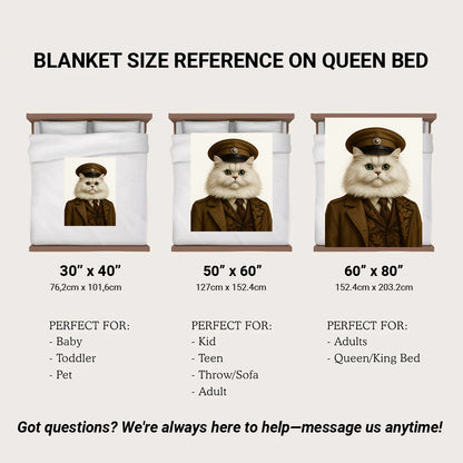 Custom Photo Captain Cat Blanket