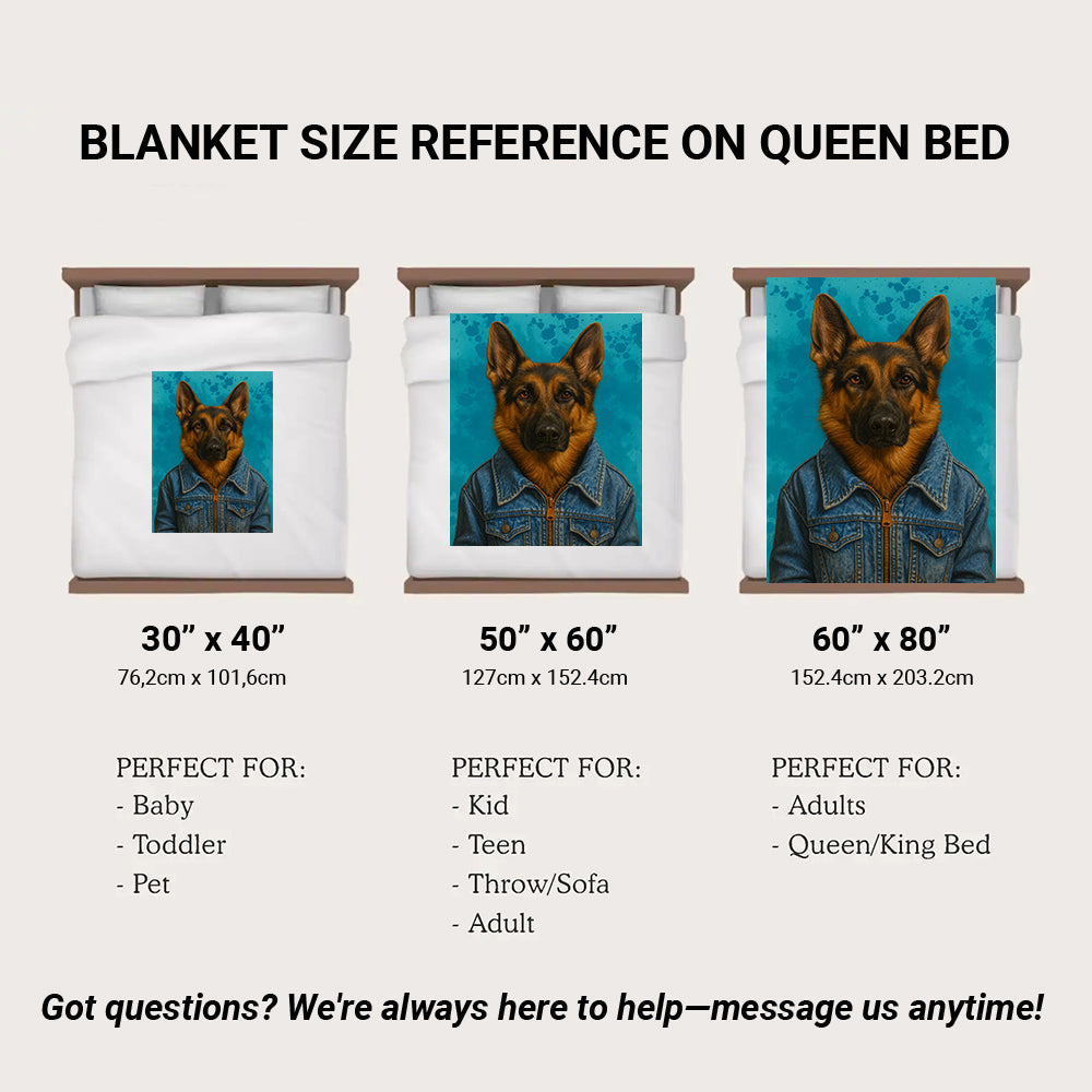 Custom Photo Denim Dog BlanketGift For Dog Lovers