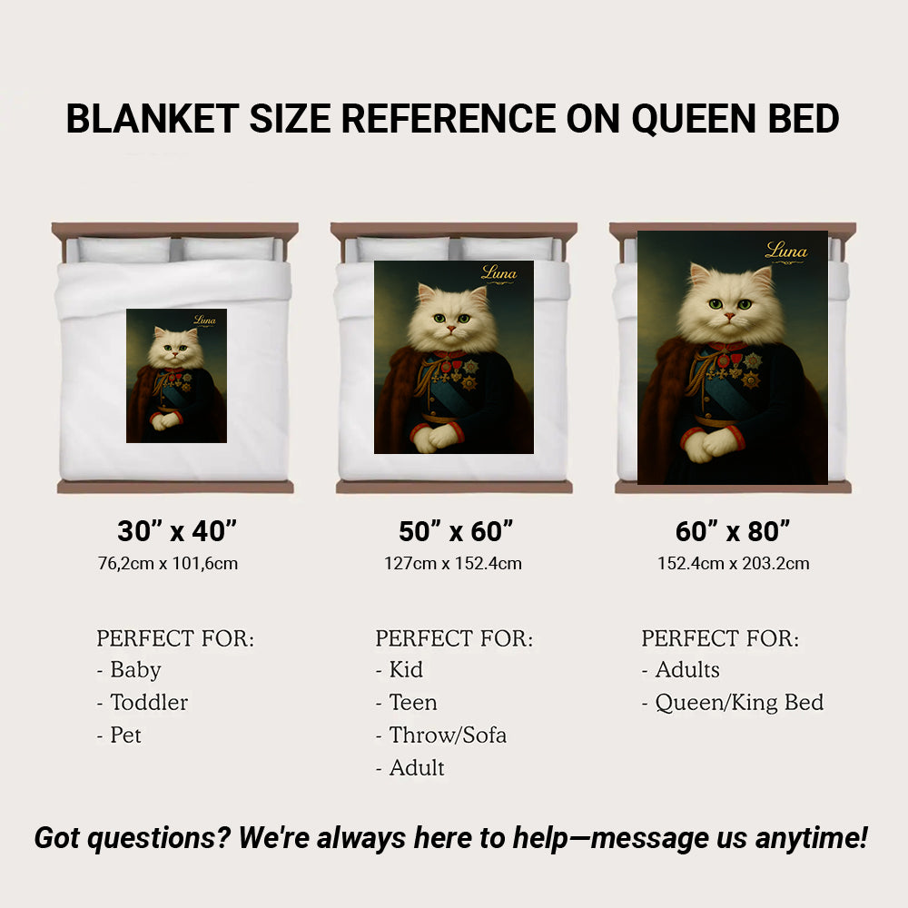 Custom Photo Imperial Minister Cat Blanket Gift For Cat Lovers