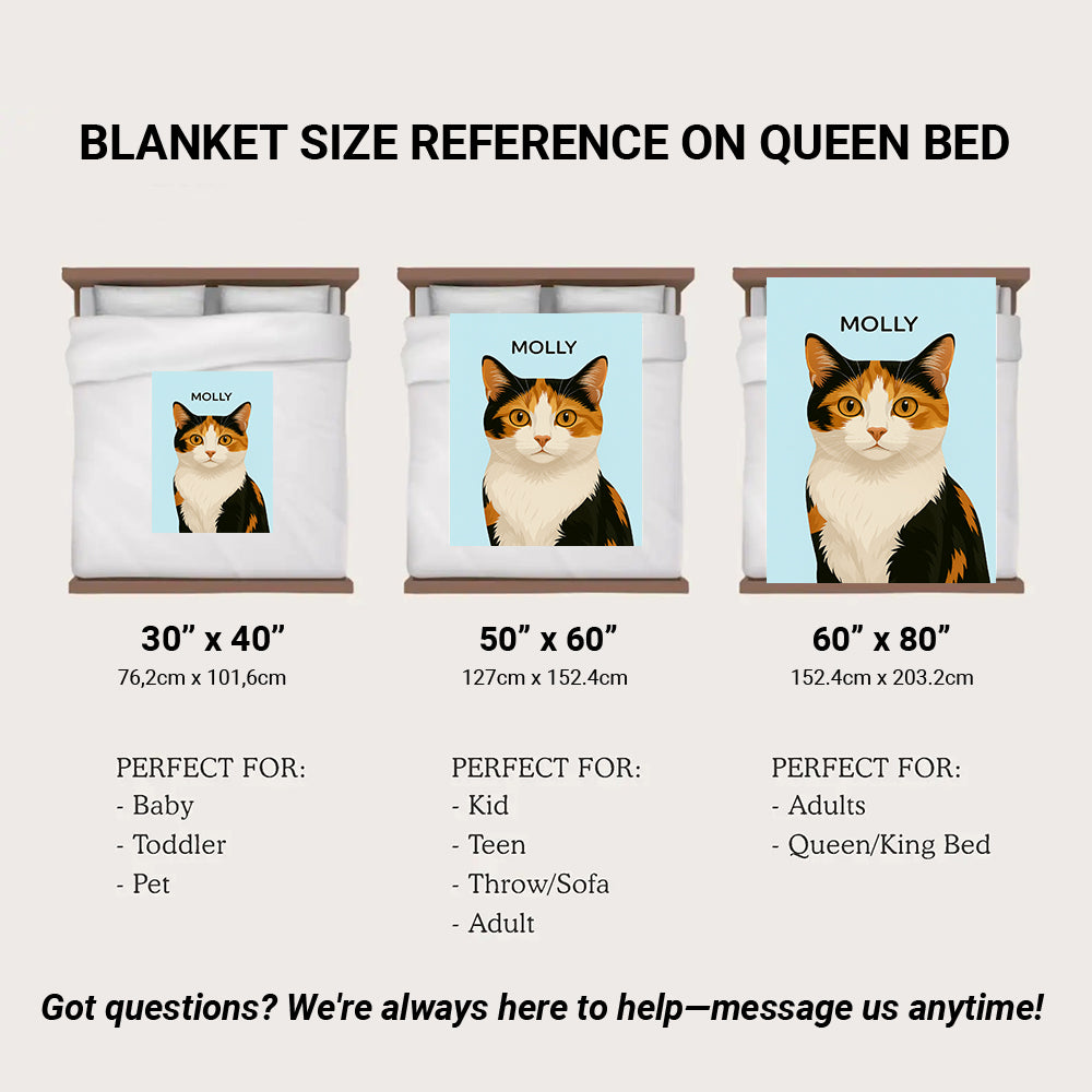 Custom Photo Minimalist Classic Cat Blanket Gift For Cat Lovers