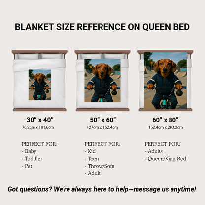 Custom Photo Bmx Bike Dog BlanketGift For Dog Lovers