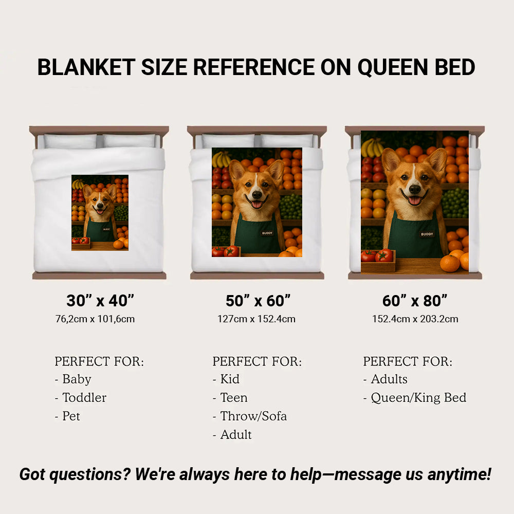 Custom Photo Grocer Store Dog BlanketGift For Dog Lovers