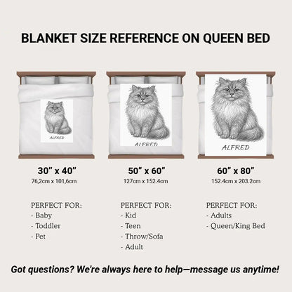 Custom Photo Cat Pencil Art