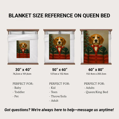 Custom Photo Christmas Dog BlanketGift For Dog Lovers