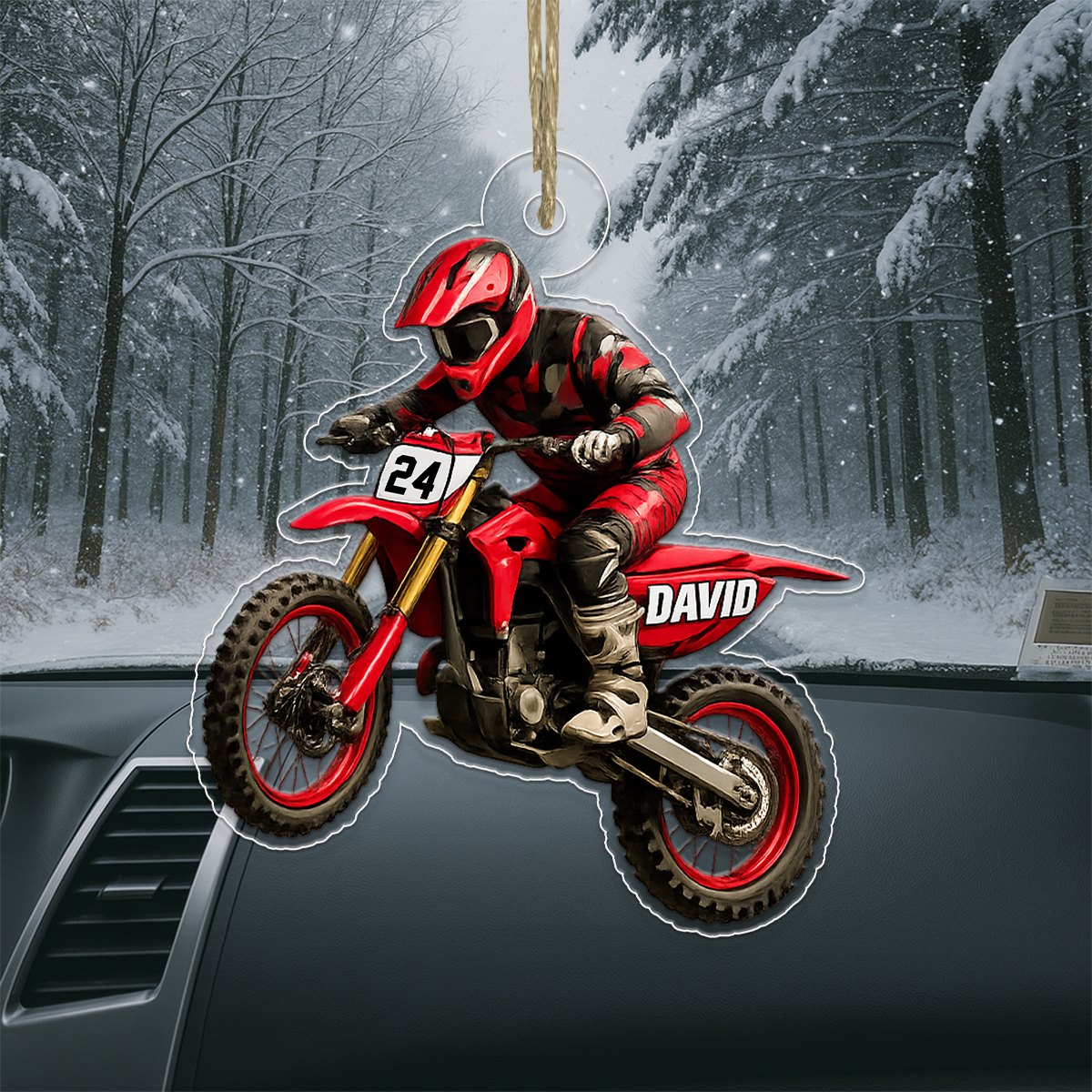 Personalized Motorbike Racing Boy Xmas Acrylic Ornament Christmas Gift