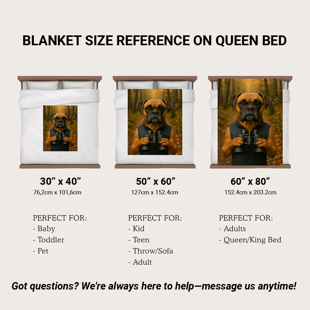 Custom Photo Bird Watching Dog BlanketGift For Dog Lovers