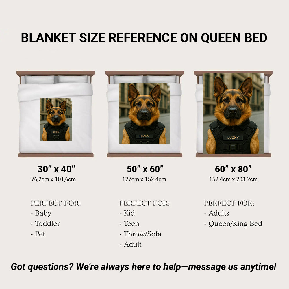 Custom Photo Tactical Dog BlanketGift For Dog Lovers