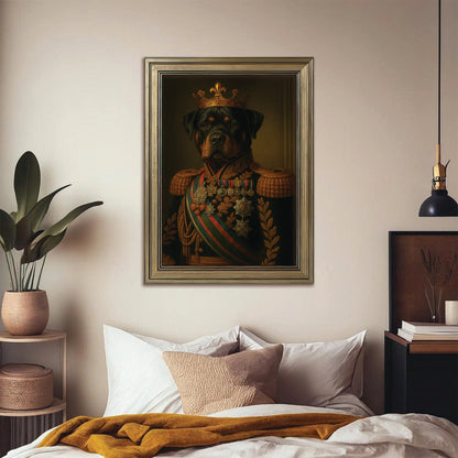 Custom Photo Dog King Crown Royal Canvas Framed Wall Art Framed Wall Art _ Gift For Dog Lovers