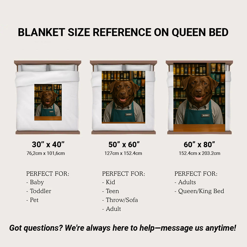Custom Photo Shop Owner Dog BlanketGift For Dog Lovers