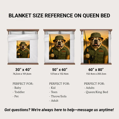 Custom Photo Fisher Dog BlanketGift For Dog Lovers