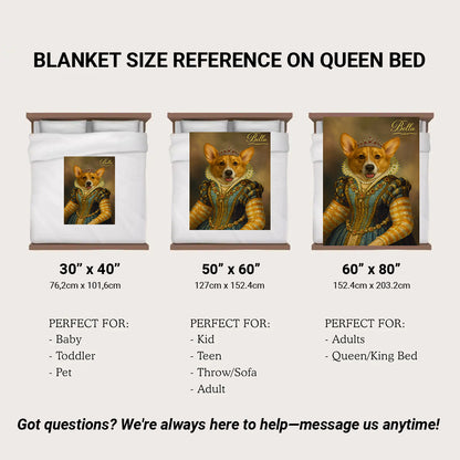 Custom Photo Sapphire Queen Dog BlanketGift For Dog Lovers