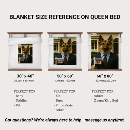Custom Photo Realtor Dog BlanketGift For Dog Lovers