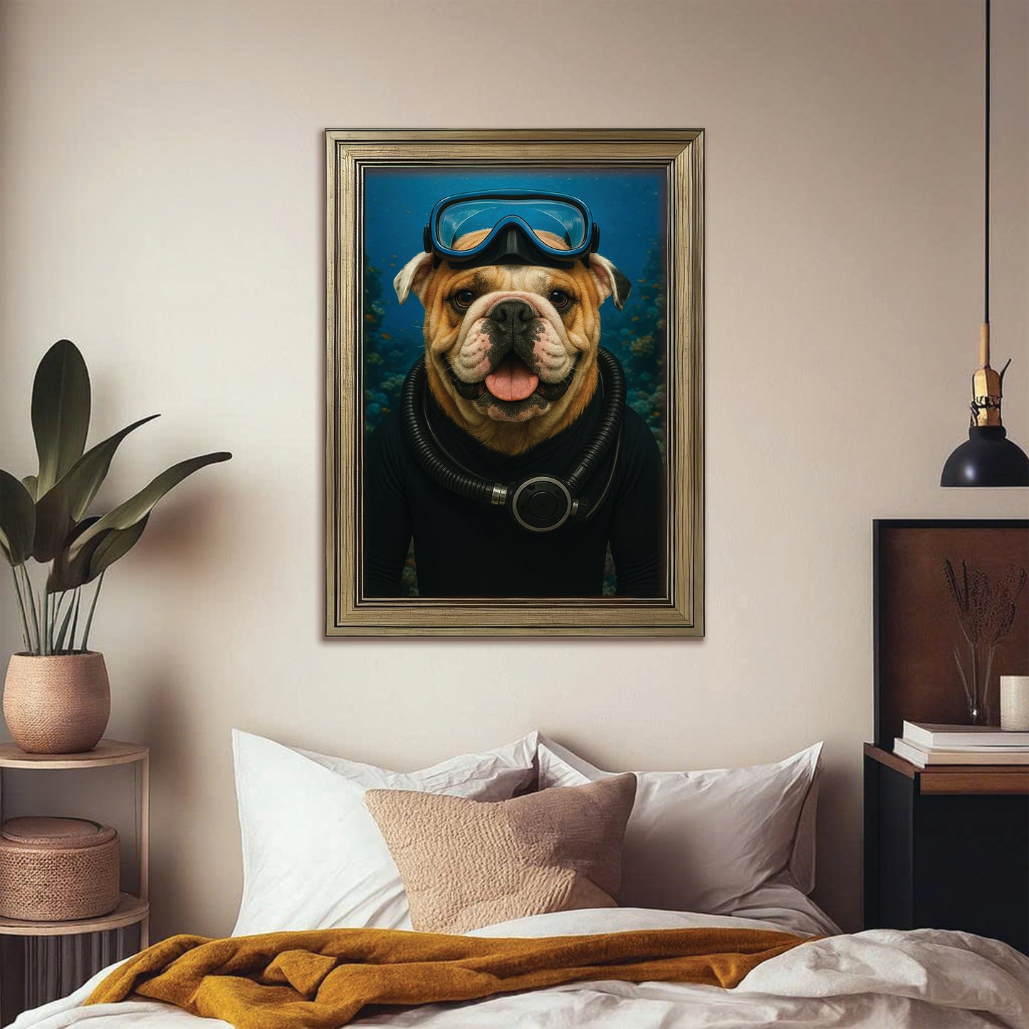 Custom Photo Scuba Diving Dog Gift For Dog Lovers