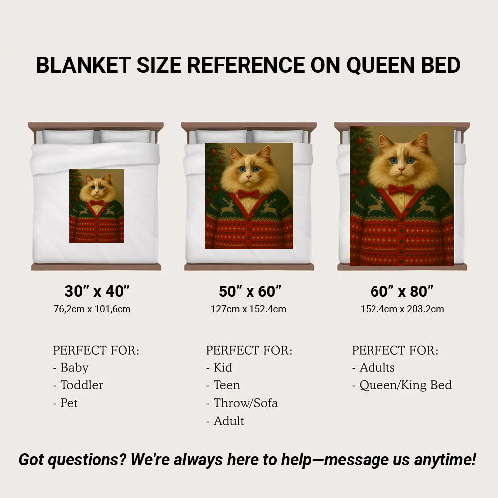 Custom Photo Christmas Dog Blanket Gift For Dog Lovers