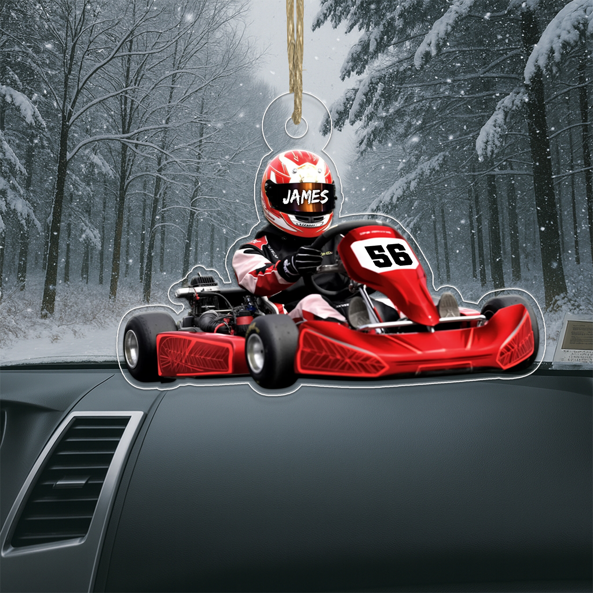 Custom Name Racing Racer Acrylic Ornament Christmas Gift