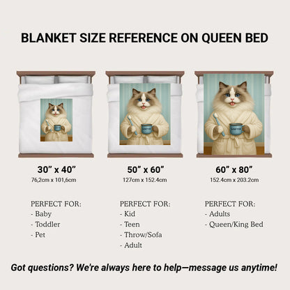 Custom Photo Cat Bathroom Blanket Cat Gifts Lovers