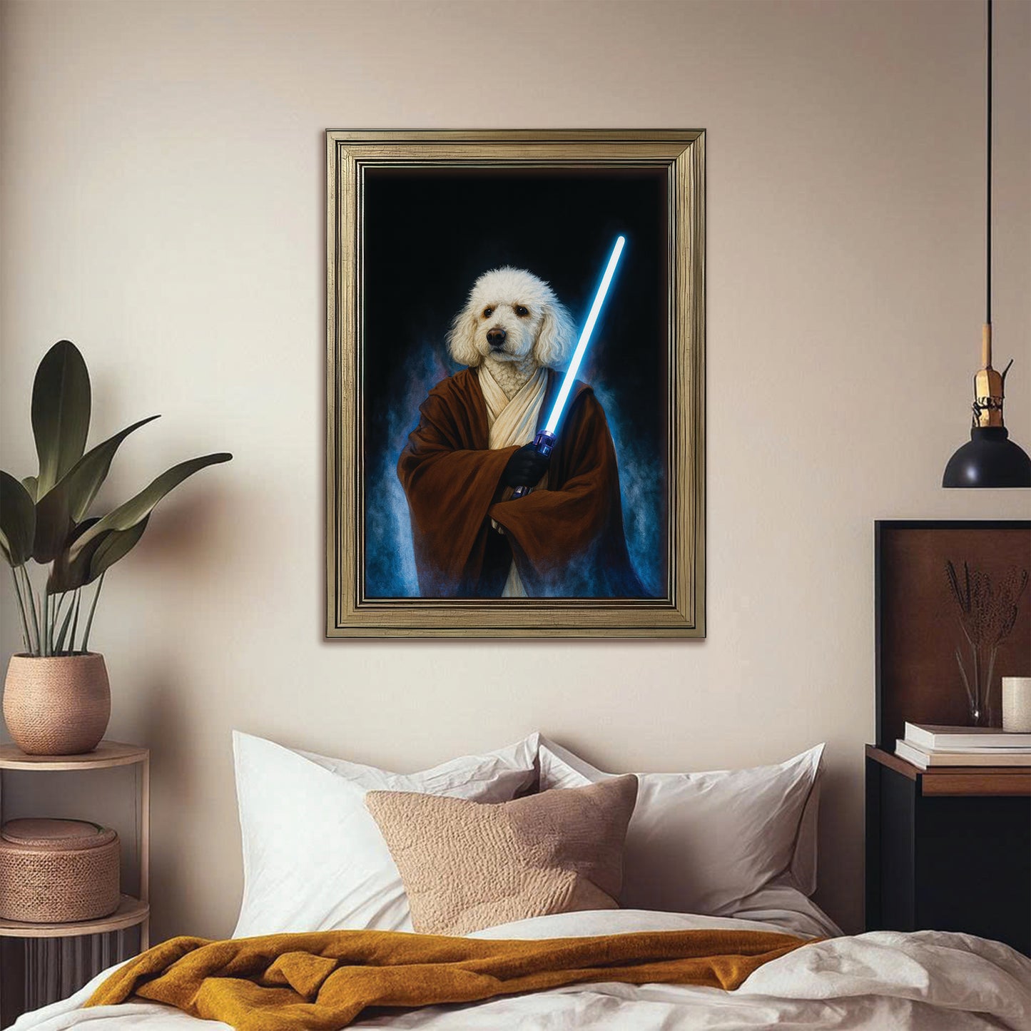 Custom Photo Master Paw Dog  Canvas Framed Wall Art Gift For Dog Lovers