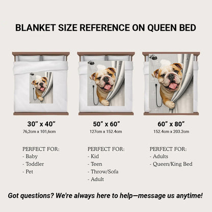 Custom Dog Photo Dog In Bathroom BlanketGift For Dog Lovers