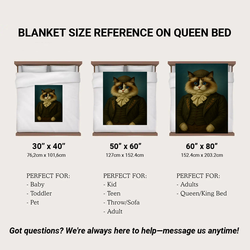 Custom Photo Detective Cat Blanket Gift For Cat Lovers