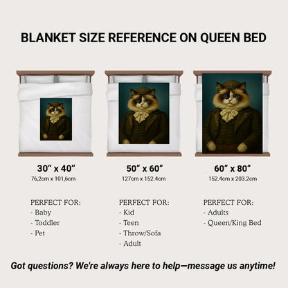 Custom Photo Detective Cat Blanket Gift For Cat Lovers