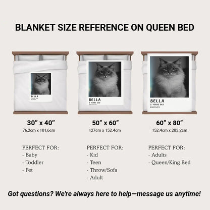 Custom Photo Polaroid Film Blanket Gift For Cat Lovers