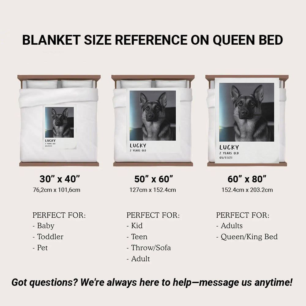 Custom Photo Polaroid Film BlanketGift For Dog Lovers