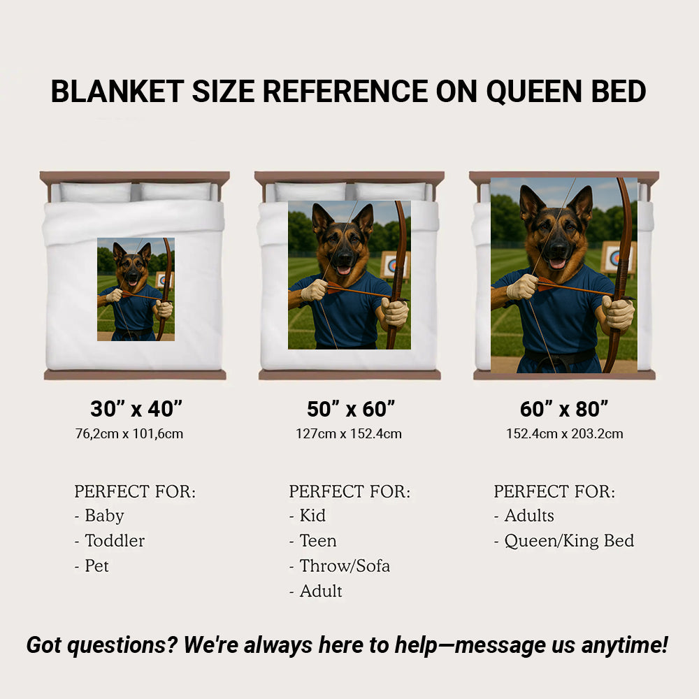 Custom Photo Archery Dog BlanketGift For Dog Lovers