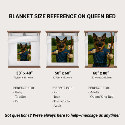 Custom Photo Archery Dog BlanketGift For Dog Lovers