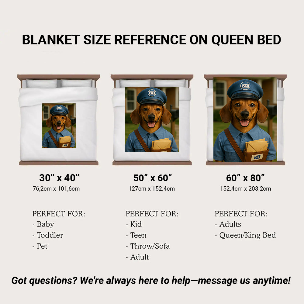 Custom Photo Mail Carrier Dog BlanketGift For Dog Lovers