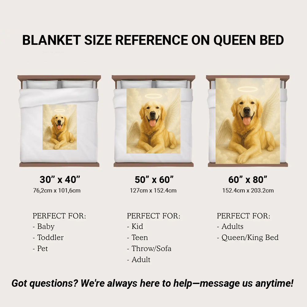 Custom Photo Dog Angel In Heaven Blanket Gift For Dog Lover