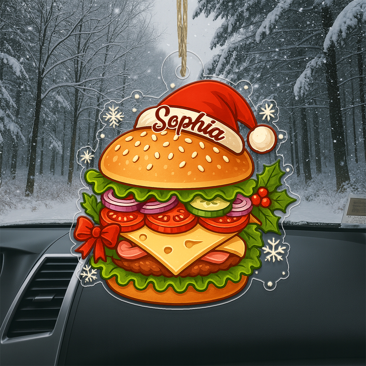 Custom Name Hamburger Christmas