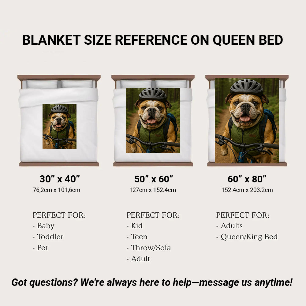 Custom Photo Mountain Biker Dog BlanketGift For Dog Lovers
