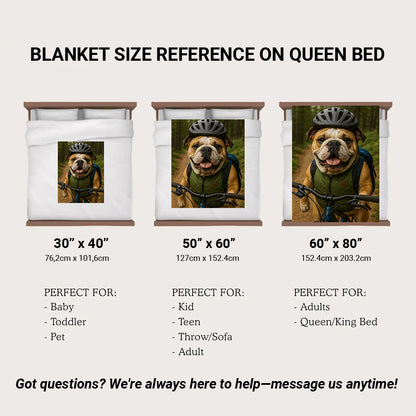 Custom Photo Mountain Biker Dog BlanketGift For Dog Lovers