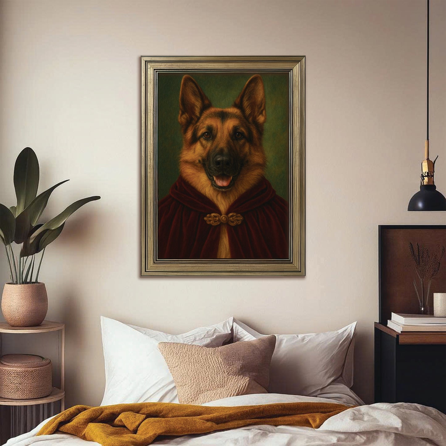Custom Photo Dog Royal Style 08 Canvas Framed Wall Art Gift For Dog Lovers