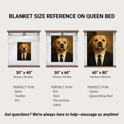 Custom Photo Lawyer Dog BlanketGift For Dog Lovers