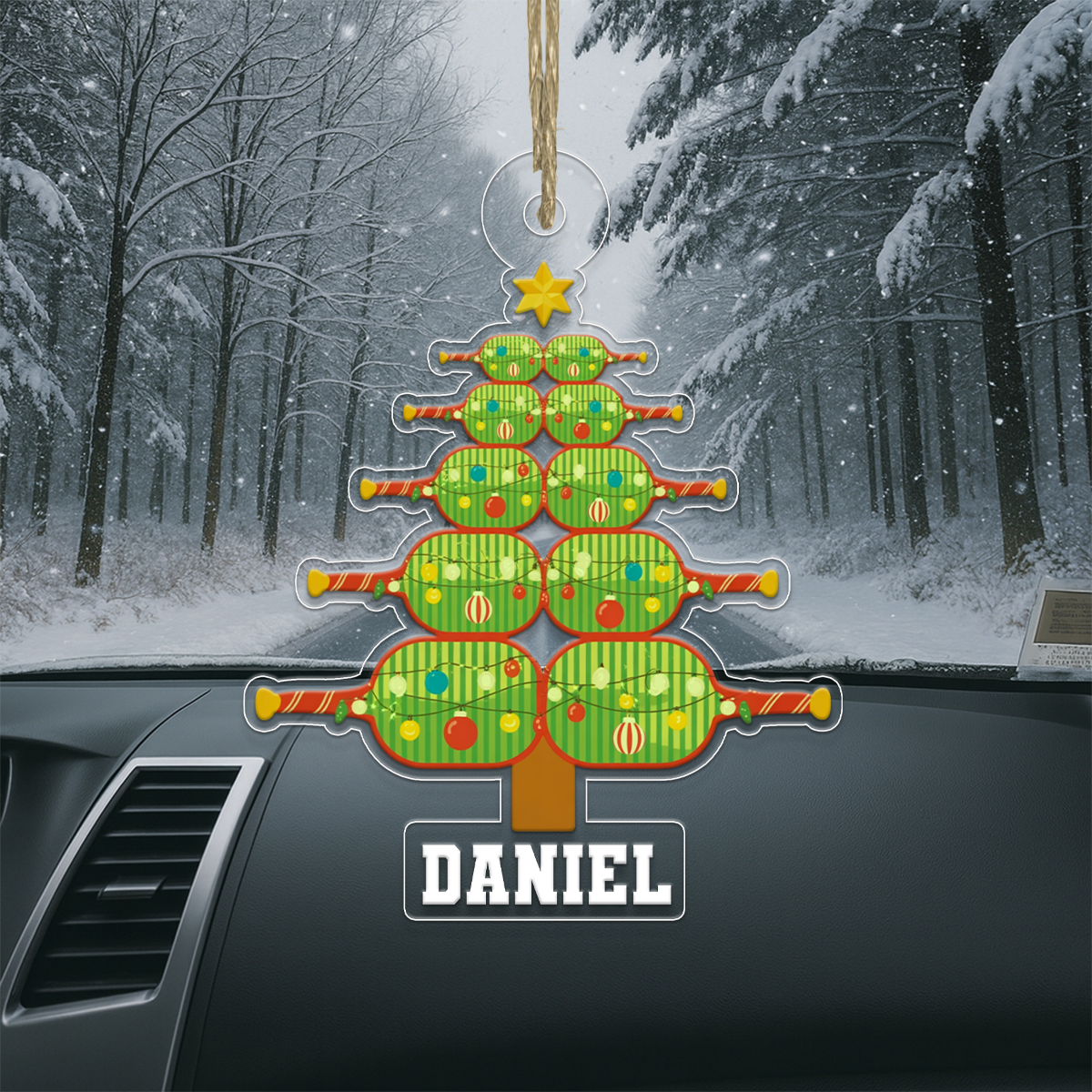 Custom Name Pickleball Xmas Tree Acrylic Ornament Christmas Gift