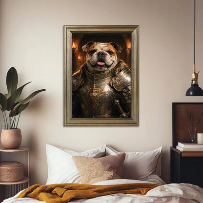 Custom Photo Knight Royal Dog Canvas Framed Wall Art Gift For Dog Lovers