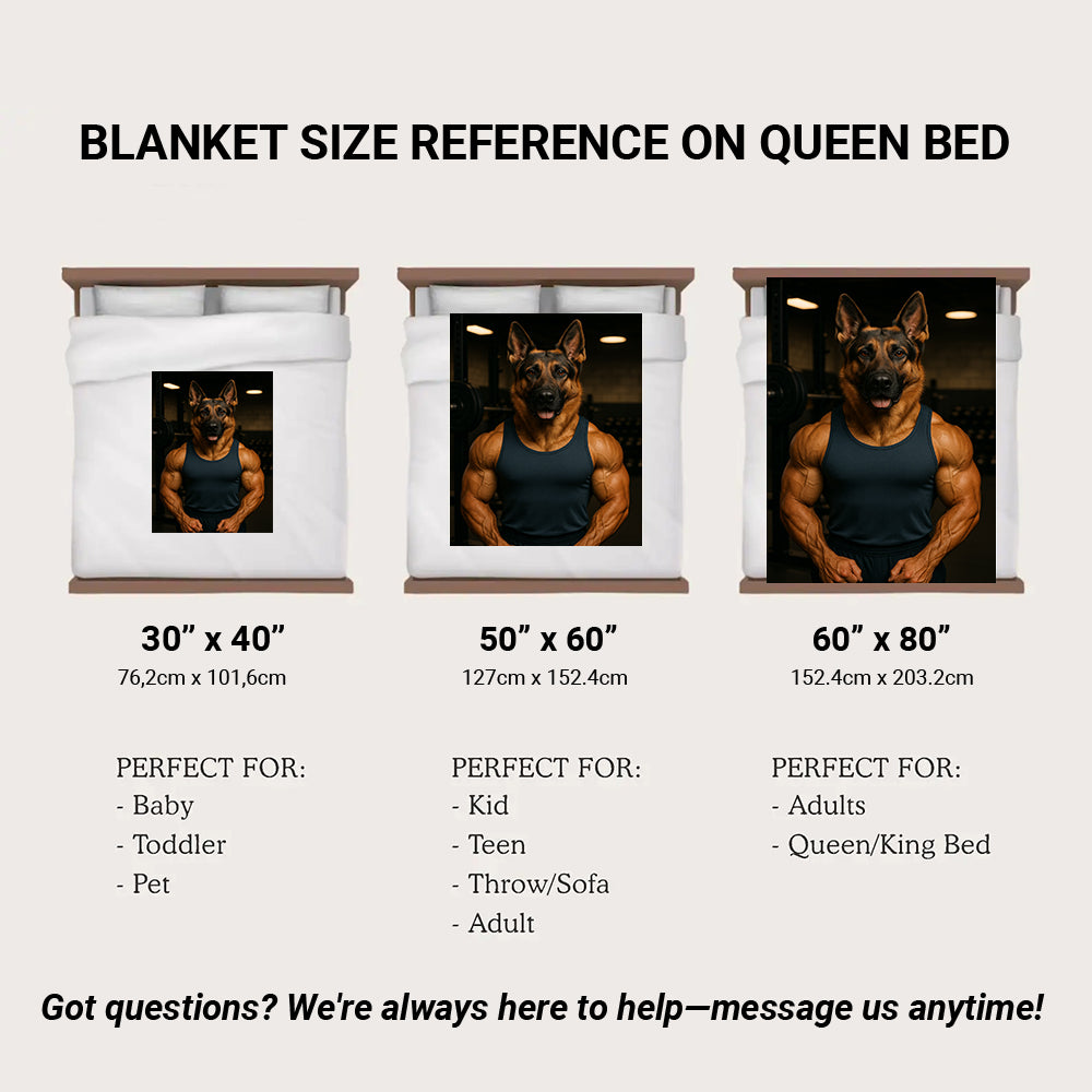 Custom Photo Body Builder Dog BlanketGift For Dog Lovers