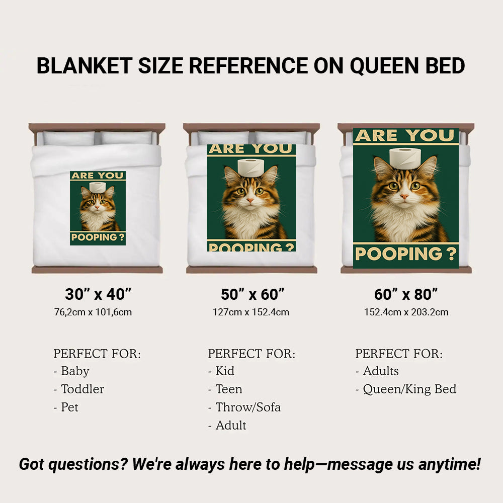 Custom Photo Funny Cat In Bathroom Blanket