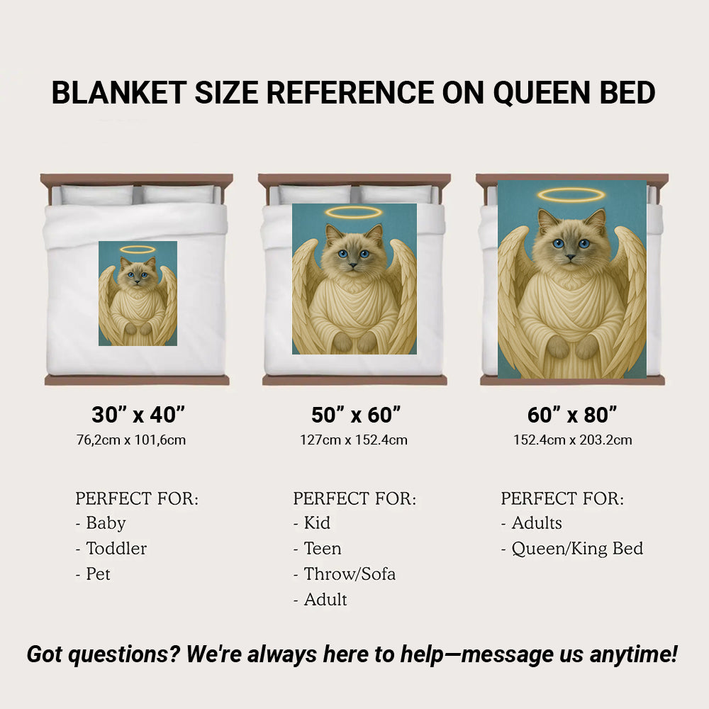 Custom Cat Photo Memorial Blanket _ Memorial Gift For Cat