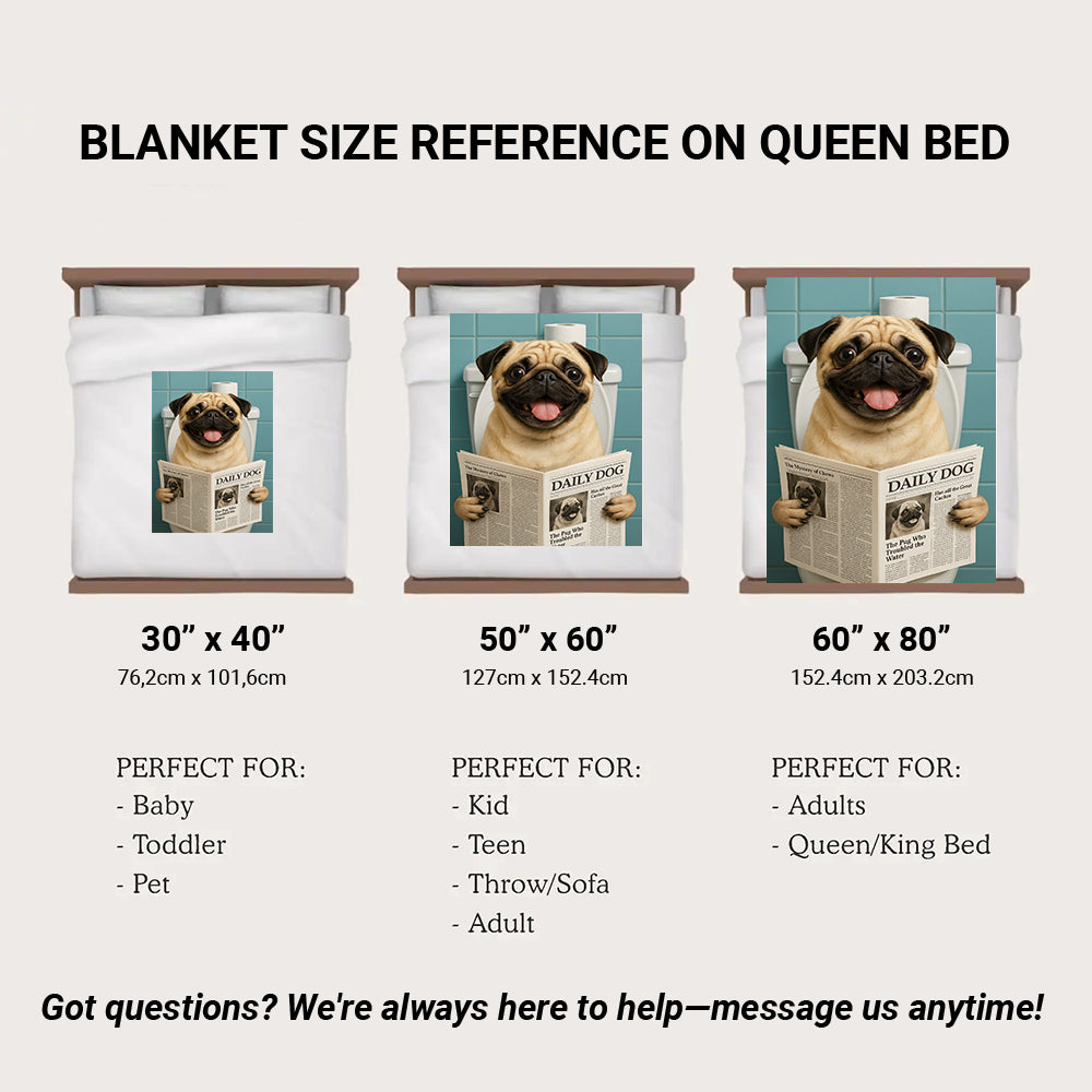 Custom Photo Dog Toilet Bathroom Blanket Gift For Dog Lover