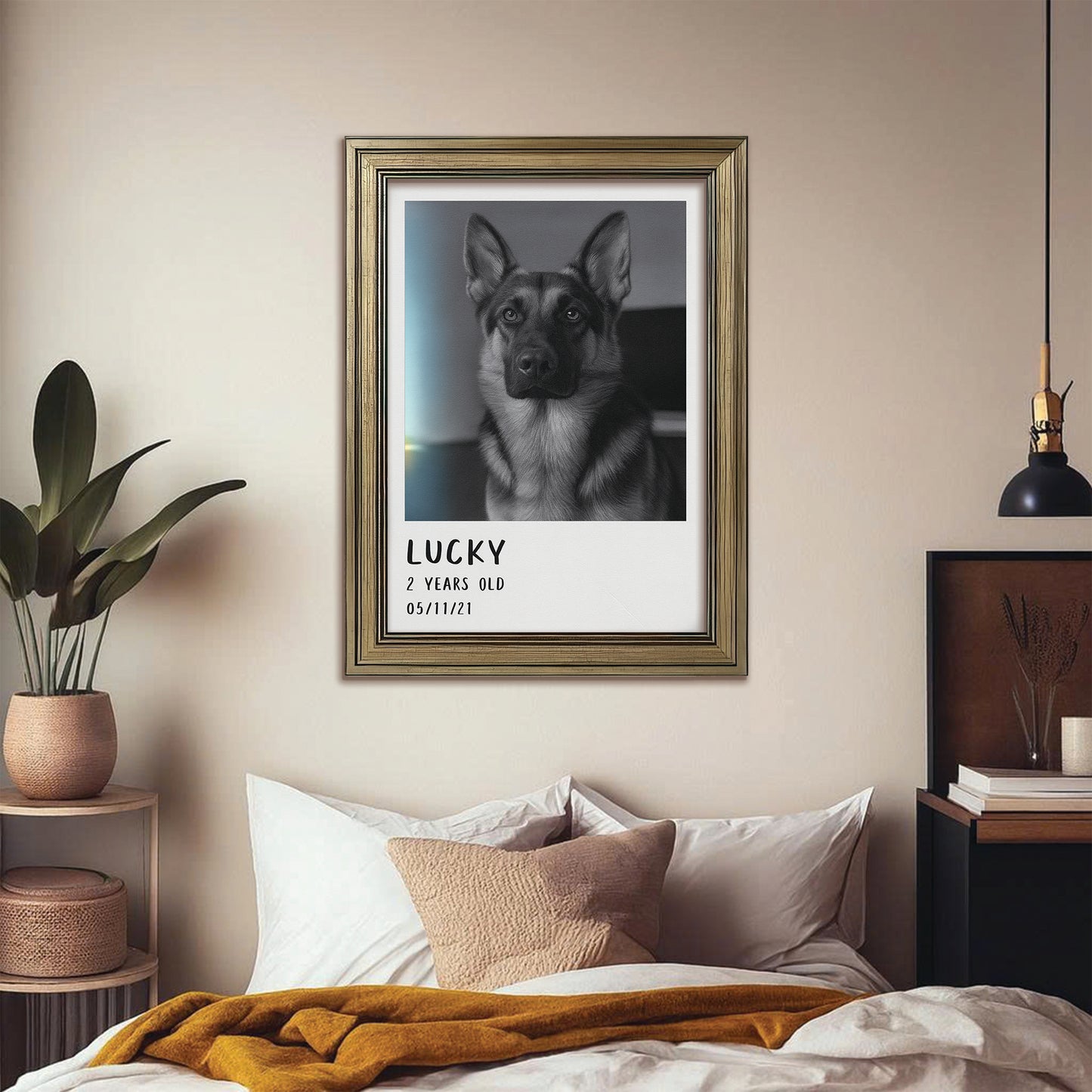Custom Photo Polaroid Film Canvas Framed Wall Art Gift For Dog Lovers