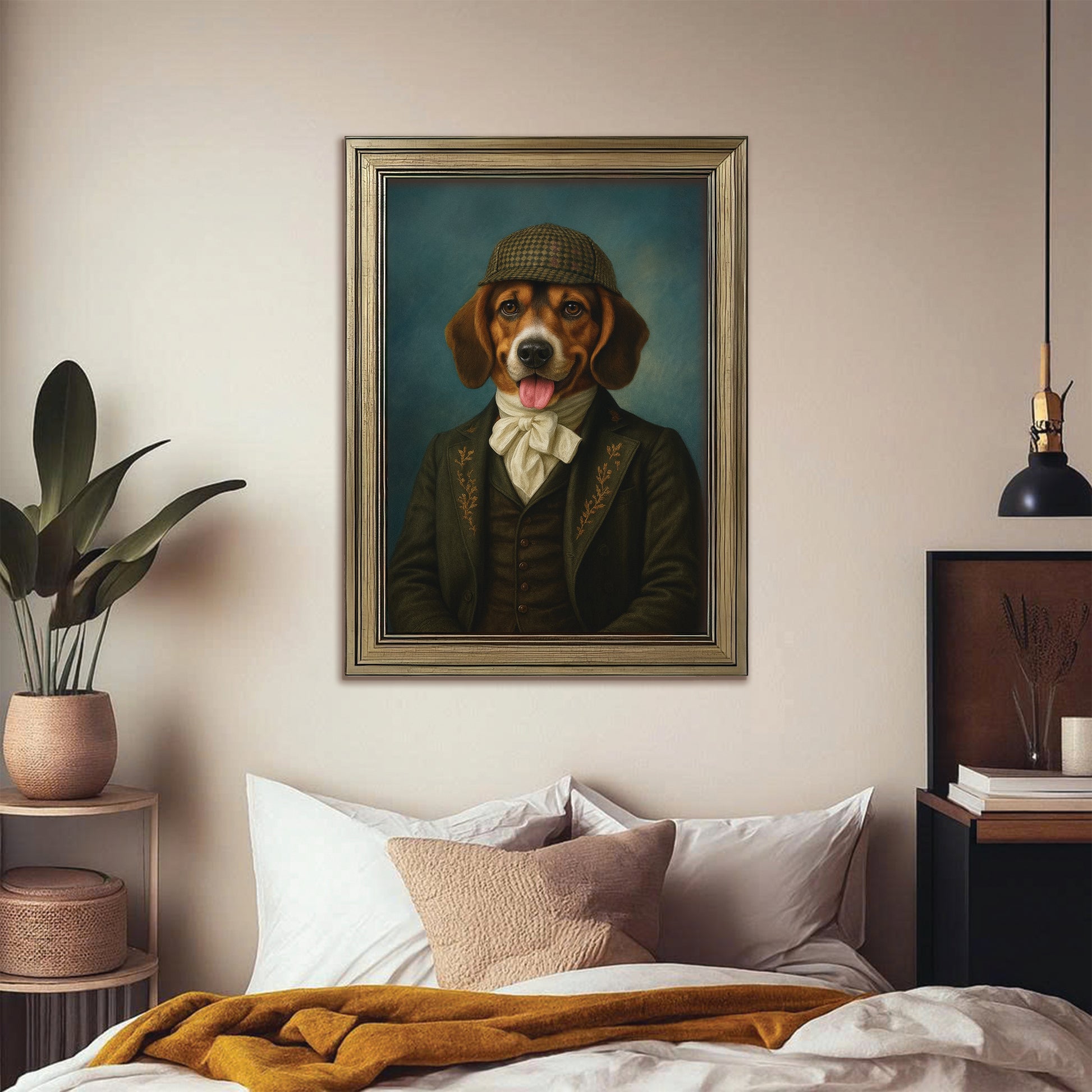 Custom Photo Detective Dog Canvas Framed Wall Art Gift For Dog Lovers