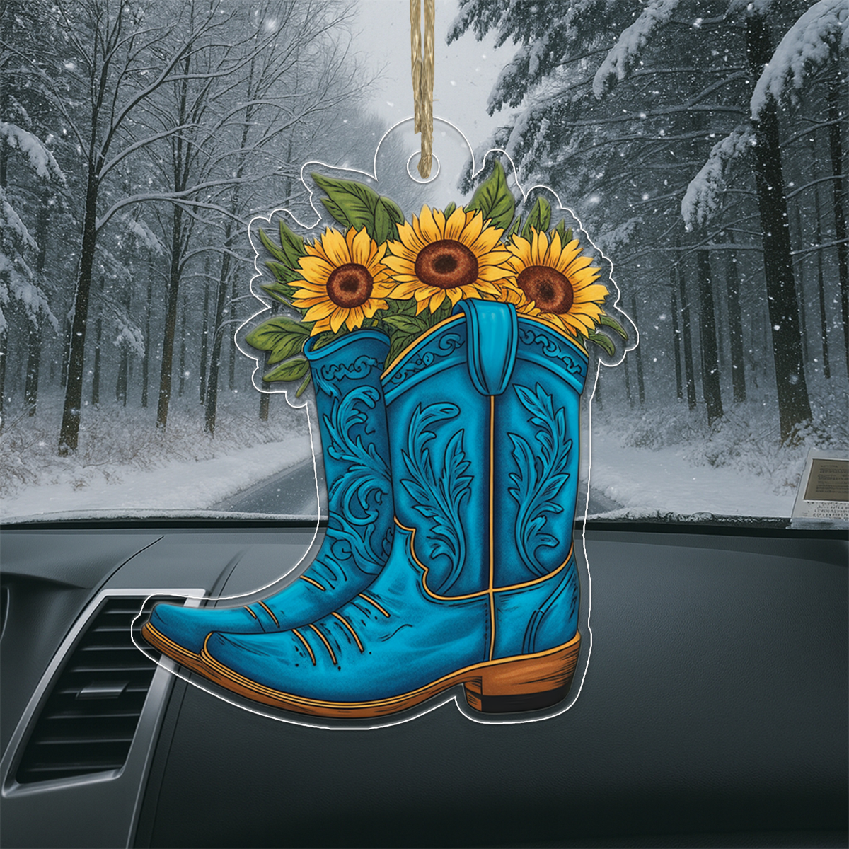 Flower Cowgirl Acrylic Ornament Christmas Gift
