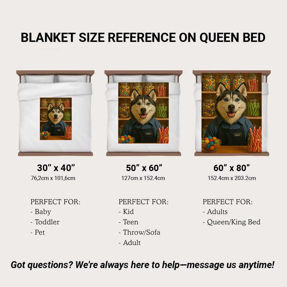 Custom Photo Candy Shop Dog BlanketGift For Dog Lovers