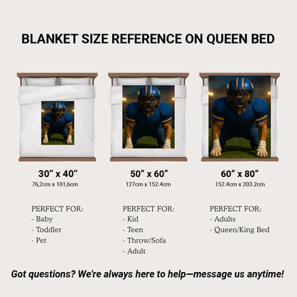 Custom Photo Football Player 2 Dog BlanketGift For Dog Lovers