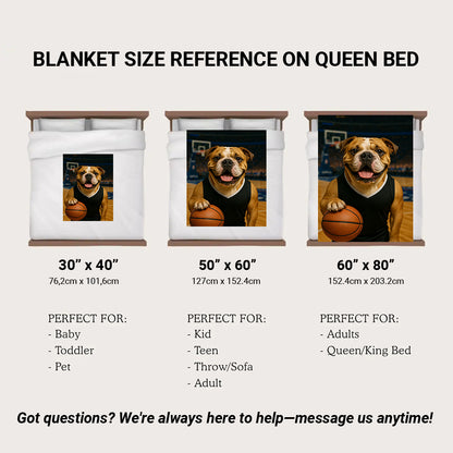 Custom Photo Basketball Player Dog BlanketGift For Dog Lovers